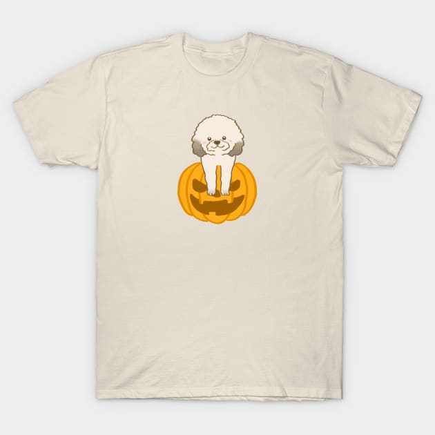 halloween pumpkin dog T-Shirt by ballooonfish